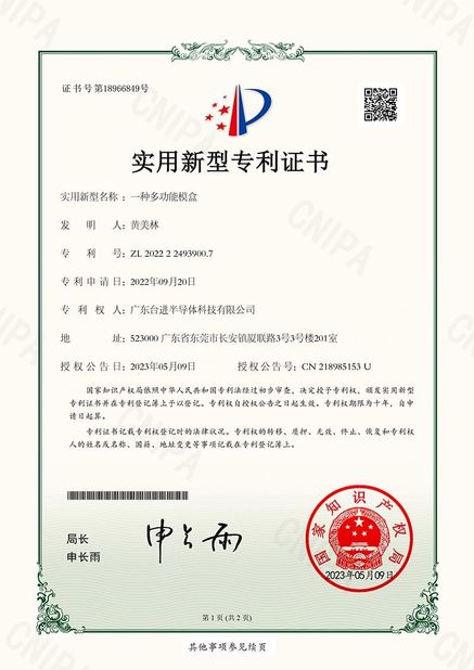 China Guangdong Taijin Semiconductor Technology Co., Ltd certificaciones